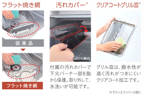 テーブルコンロ　お手入れかんたんグリル