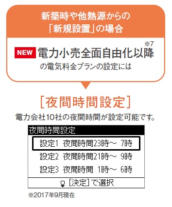 新築時や他熱源からの「新規設置」の場合
